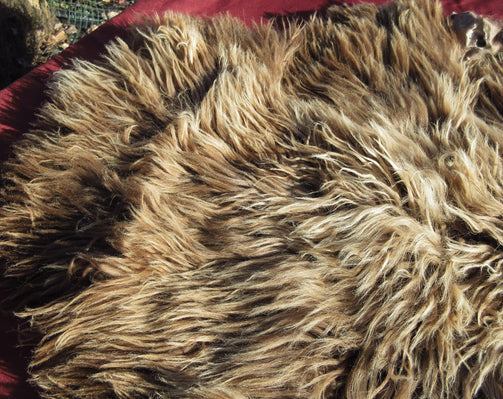 Light Brown Navajo Churro Sheepskin Pelt Blond Highlights